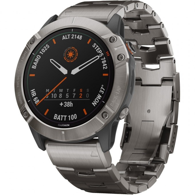Часы GARMIN QUATIX 6X SOLARTITANIUM W/TI BANDGPSEMEA 010-02157-31