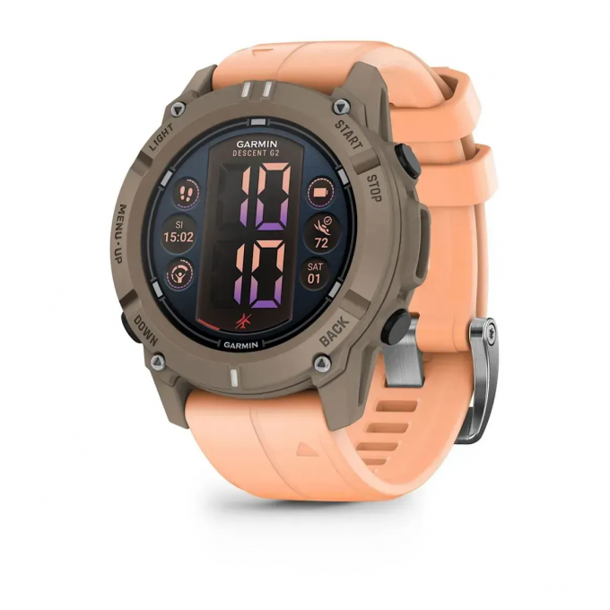 Смарт-часы GARMIN DESCENT G2 цвета палома с ремешком цвета розовая ракушка 010-02986-01