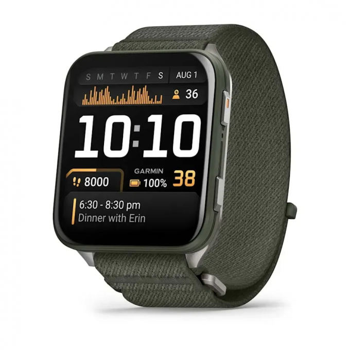 Смарт-часы GARMIN VENU X1 мховый титан с мховым нейлоновым ремешком ComfortFit 010-02980-03